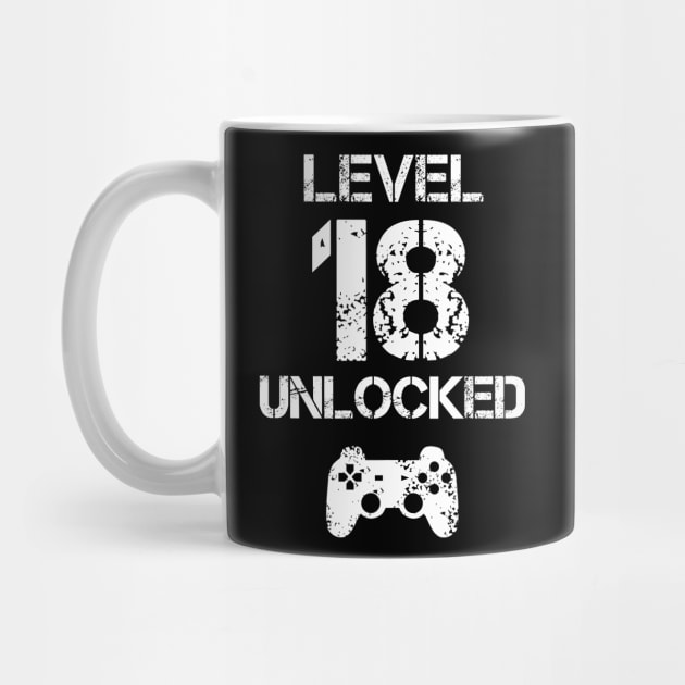 Level 18 Unlocked T-Shirt - 18th Birthday Gift by Ilyashop